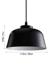 Living and Home E27 Metal Lampshade Ceiling Pendant Light in Black - thumbnail 3