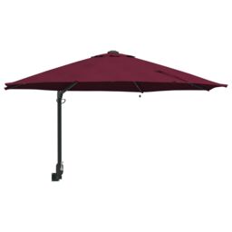 Berkfield Home Wall-mounted Garden Parasol with LEDs Bordeaux Red 248 cm - thumbnail 2
