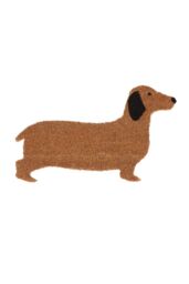 Homescapes Coir Dog Shaped Non-Slip Doormat in Natural - Size: 45 cm x 75 cm - thumbnail 1