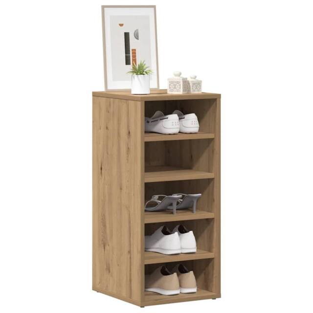 Berkfield Home Shoe Cabinets 2 pcs Artisan Oak 32x35x70 cm Engineered Wood in Brown - Size: 32 x 35 x 70 cm - image 1
