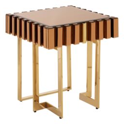 Orsina Modern Design Side Table, Spacious Nesting Table For Patio, Classic Bedside Table, Distinctive Square Table in Gold - thumbnail 3