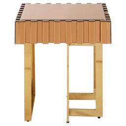 Orsina Modern Design Side Table, Spacious Nesting Table For Patio, Classic Bedside Table, Distinctive Square Table in Gold - thumbnail 4