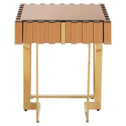 Orsina Modern Design Side Table, Spacious Nesting Table For Patio, Classic Bedside Table, Distinctive Square Table in Gold - thumbnail 1