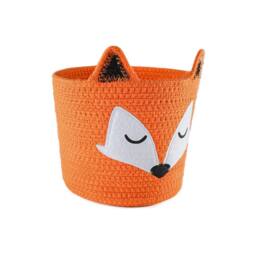 Voltico Animal Storage Basket Cotton Foldable Unicorn & Fox Organiser in Orange - thumbnail 4