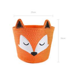 Voltico Animal Storage Basket Cotton Foldable Unicorn & Fox Organiser in Orange - thumbnail 2