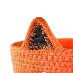 Voltico Animal Storage Basket Cotton Foldable Unicorn & Fox Organiser in Orange - thumbnail 6