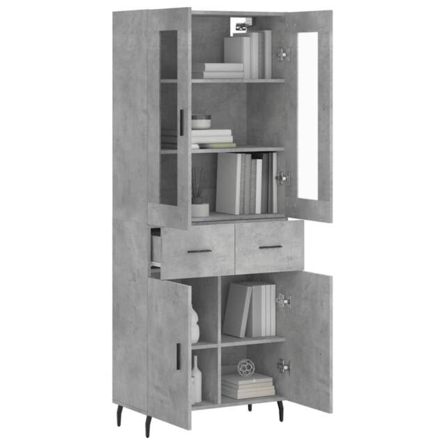 Berkfield Home Highboard Concrete Grey 69.5x34x180 cm Engineered Wood - image 1