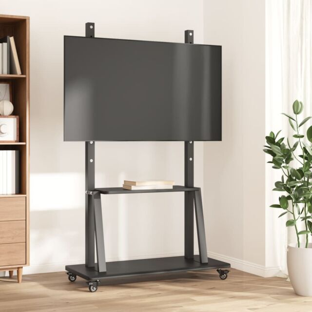 Berkfield Home TV Stand on Wheels 32-90 Inch Screen Max VESA 800x600 mm 100kg in Black - image 1