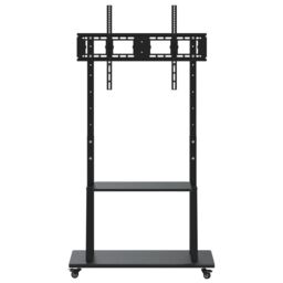 Berkfield Home TV Stand on Wheels 32-90 Inch Screen Max VESA 800x600 mm 100kg in Black - thumbnail 3