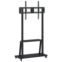 Berkfield Home TV Stand on Wheels 32-90 Inch Screen Max VESA 800x600 mm 100kg in Black - thumbnail 5