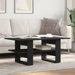 Berkfield Home Coffee Table Black 102x55x42 cm Engineered Wood - Size: 102 x 55 x 42 cm - thumbnail 2
