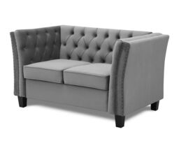 Home Detail Chelsea Light Grey Velvet 2 Seater Sofa - thumbnail 2