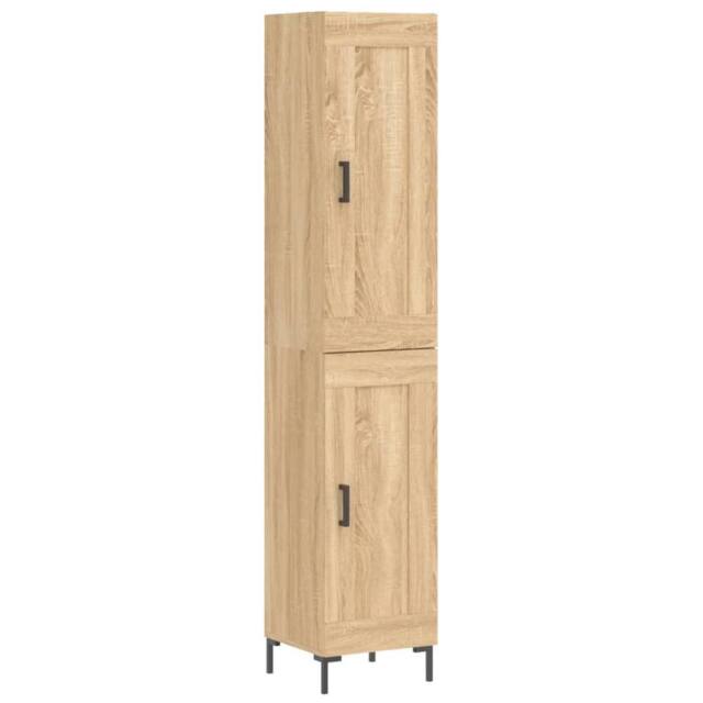 Berkfield Home Highboard Sonoma Oak 34.5x34x180 cm Engineered Wood in Brown - image 1