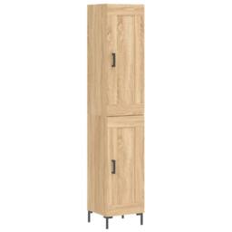 Berkfield Home Highboard Sonoma Oak 34.5x34x180 cm Engineered Wood in Brown - thumbnail 1