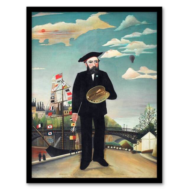 Artery8 Myself Portrait Landscape Rousseau Vintage Framed Wall Art Print - Size: A4 - image 1