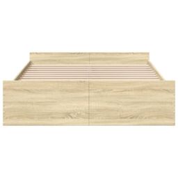 Berkfield Home Bed Frame with Drawers without Mattress Sonoma Oak 150x200 cm King Size in Brown - thumbnail 4
