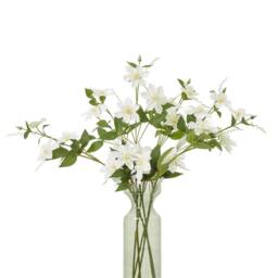 Sostter Cream Pearl Faux Clematis Flower Stem - thumbnail 1