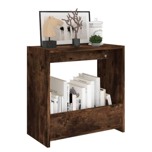 Berkfield Home Side Table Smoked Oak 50x26x50 cm Engineered Wood in Brown - Size: 50 x 26 x 50 cm - image 1