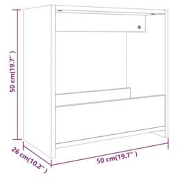 Berkfield Home Side Table Smoked Oak 50x26x50 cm Engineered Wood in Brown - Size: 50 x 26 x 50 cm - thumbnail 7