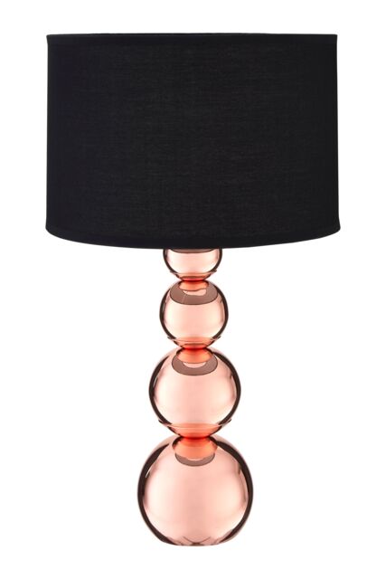 Orsina Black Shade Touch Table Lamp with EU Plug, Touch-Operated Modern Lamp with 3 Brightness Settings in Rose Gold - image 1