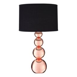 Orsina Black Shade Touch Table Lamp with EU Plug, Touch-Operated Modern Lamp with 3 Brightness Settings in Rose Gold - thumbnail 2