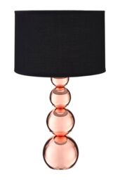 Orsina Black Shade Touch Table Lamp with EU Plug, Touch-Operated Modern Lamp with 3 Brightness Settings in Rose Gold - thumbnail 1