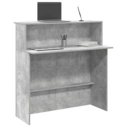 Berkfield Home Reception Desk Concrete Grey 100x50x103.5 cm Engineered Wood - thumbnail 2