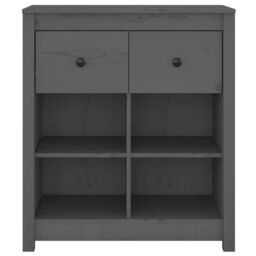 Berkfield Home Sideboard Grey 70x35x80 cm Solid Wood Pine - Size: 70 x 35 x 80 cm - thumbnail 3