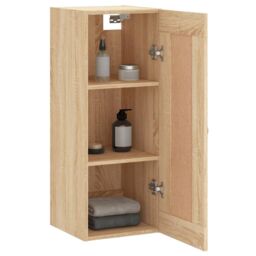 Berkfield Home Wall Mounted Cabinet Sonoma Oak 34.5x34x90 cm Engineered Wood in Brown - thumbnail 5