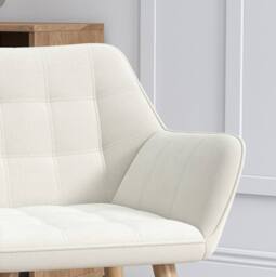 STILVORA Armchair with Wide Arms in Cream - thumbnail 8