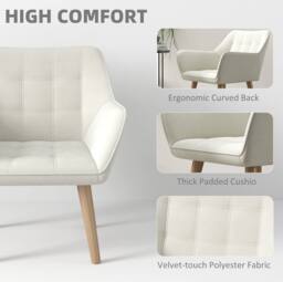 STILVORA Armchair with Wide Arms in Cream - thumbnail 4