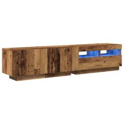 Berkfield Home TV Cabinet with LED Lights Old Wood 180x35x40 cm Engineered Wood in Brown - Size: 180 x 35 x 40 cm - thumbnail 3