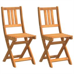Berkfield Home Folding Garden Chairs 2 pcs 36x46x85 cm Solid Wood Acacia in Brown - Size: 36 x 46 x 85 cm - thumbnail 2