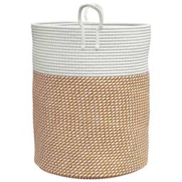 Berkfield Home Storage Basket Brown & White √ò38x46 cm Cotton - Size: 38x46 cm - thumbnail 5