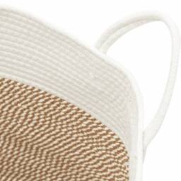 Berkfield Home Storage Basket Brown & White √ò38x46 cm Cotton - Size: 38x46 cm - thumbnail 6