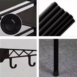 Nordara Heavy Duty Steel Double Garment Rack With Shelves in Black - thumbnail 5
