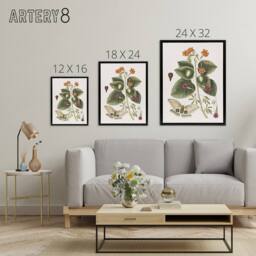"Artery8 Great Moth Tievine & Geiger Tree Flowers Catesby Framed Canvas Art - Size: W18"" x H24""" - thumbnail 4