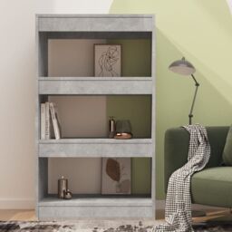 Berkfield Home Book Cabinet/Room Divider Concrete Grey 60x30x103 cm Engineered Wood - Size: 60 x 30 x 103 cm - thumbnail 3