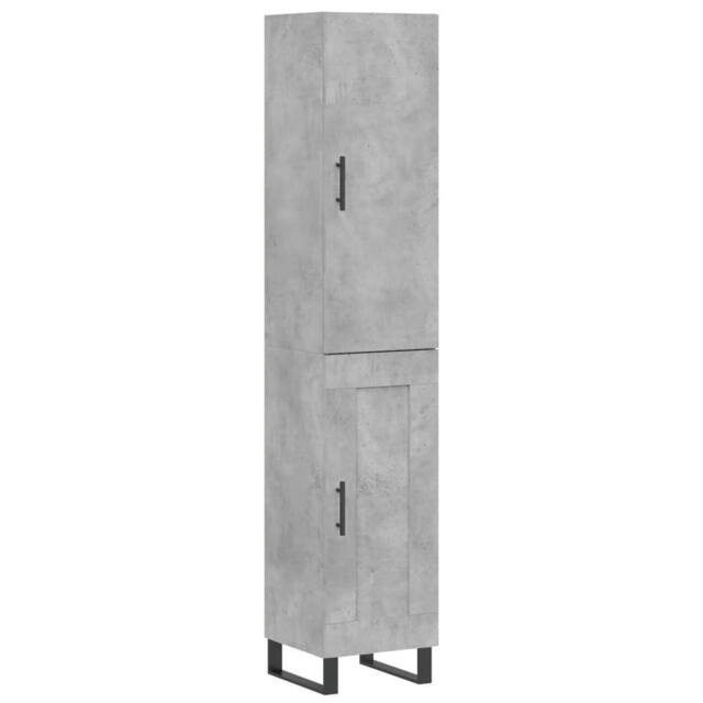 Berkfield Home Highboard Concrete Grey 34.5x34x180 cm Engineered Wood - image 1