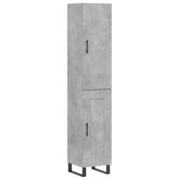 Berkfield Home Highboard Concrete Grey 34.5x34x180 cm Engineered Wood - thumbnail 1