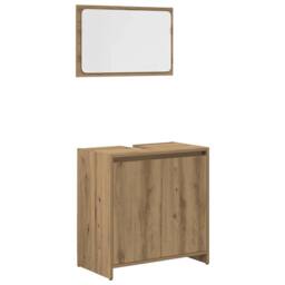Berkfield Home 3 Piece Bathroom Furniture Set Artisan Oak Engineered Wood in Brown - thumbnail 7