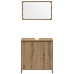 Berkfield Home 3 Piece Bathroom Furniture Set Artisan Oak Engineered Wood in Brown - thumbnail 6