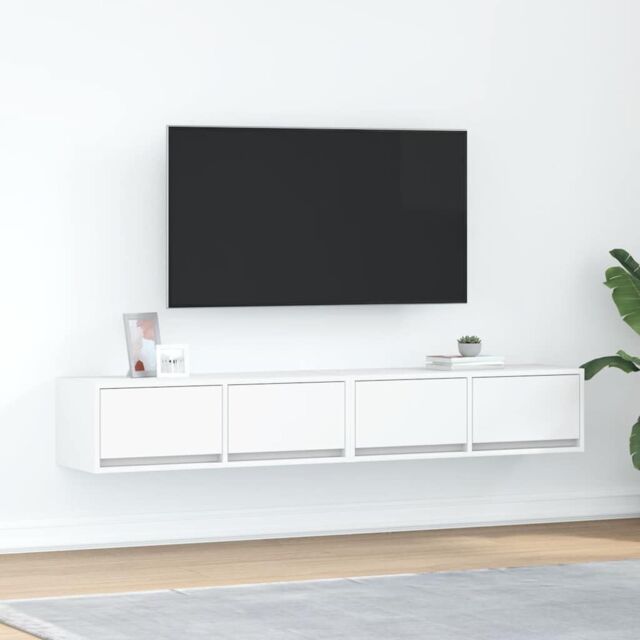 Berkfield Home TV Cabinets 2 pcs White 80x31x25.5 cm Engineered Wood - image 1