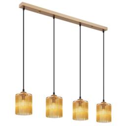 Netlighting Leeds Bar Pendant Ceiling Light Gold Colours Antique 4x E14