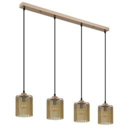 Netlighting Leeds Bar Pendant Ceiling Light Gold Colours Antique 4x E14 - thumbnail 2