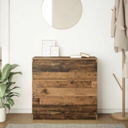 Berkfield Home Sideboard Old Wood 80x35x76 cm Engineered Wood in Brown - Size: 80 x 35 x 76 cm - thumbnail 3