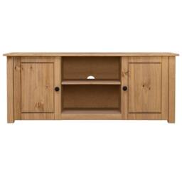 Berkfield Home TV Cabinet 120x40x50 cm Solid Pine Wood Panama Range in Brown - Size: 120 x 40 x 50 cm