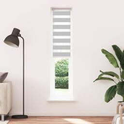 Berkfield Home Elegant Zebra Blind Light Grey 45x230 cm Fabric Width 40.9 cm Pol - thumbnail 3