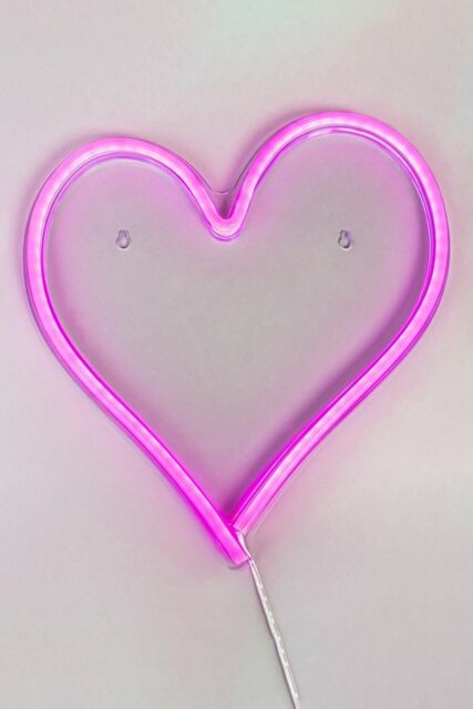 BHS Lighting Glow Heart Neon Wall Light in Pink - image 1