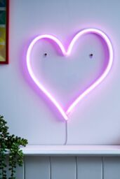 BHS Lighting Glow Heart Neon Wall Light in Pink - thumbnail 4